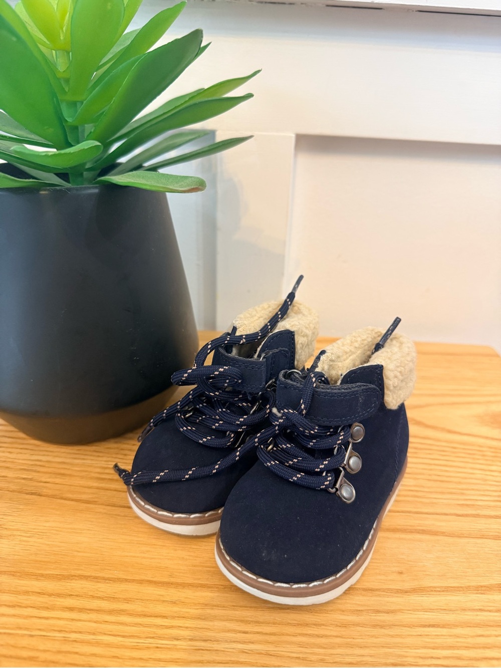 💫4/$25 • N Kids Navy Faux-Suede Winter Booties with Sherpa Collar